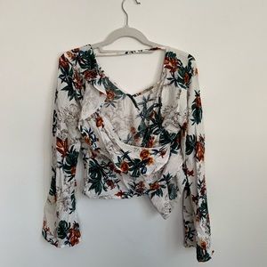 Patterned Long Sleeve : Wrap Around Shirt